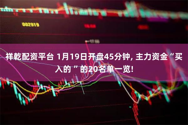 祥乾配资平台 1月19日开盘45分钟, 主力资金“买入的 ”的20名单一览!