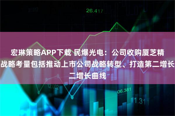 宏琳策略APP下载 民爆光电：公司收购厦芝精密的战略考量包括推动上市公司战略转型、打造第二增长曲线